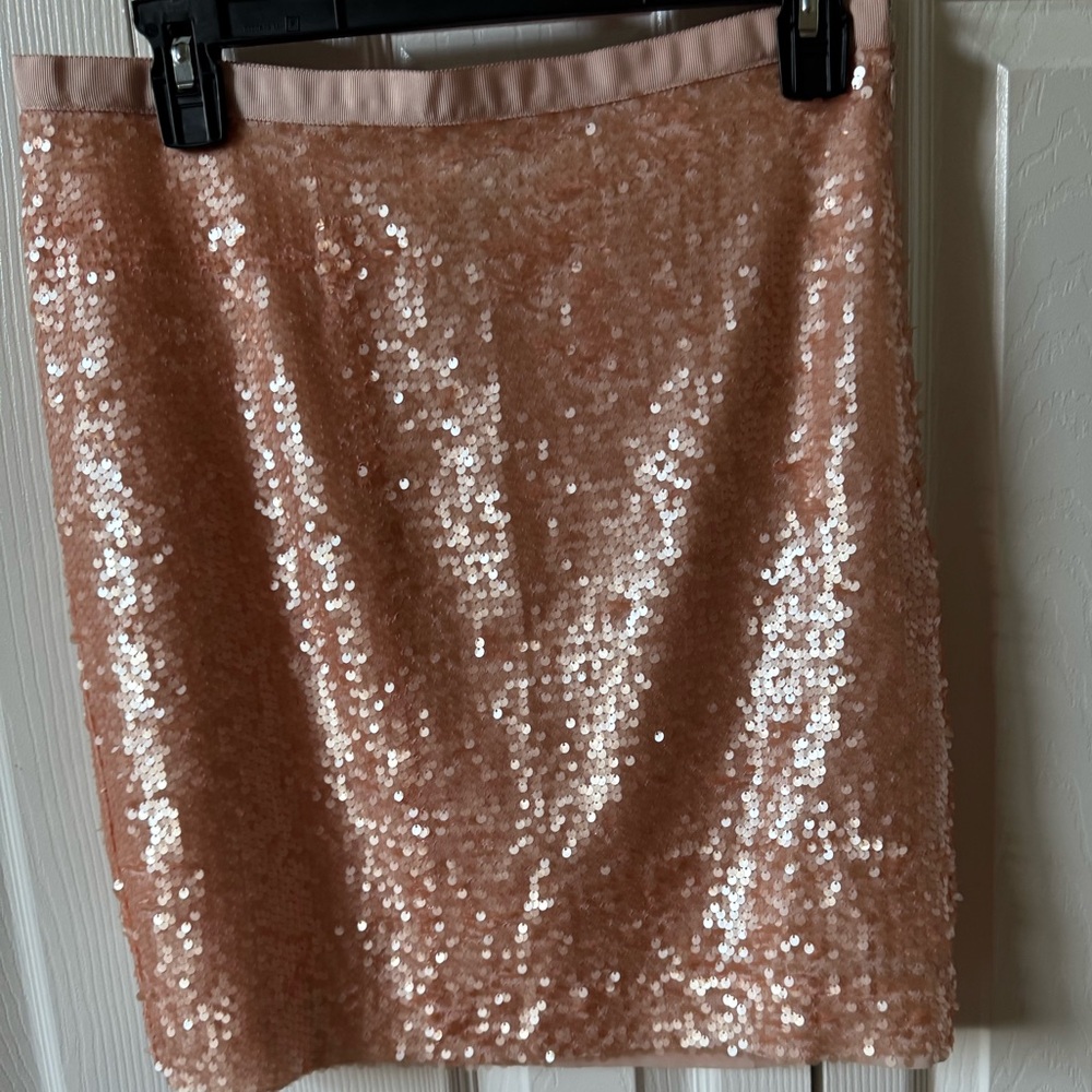 LOFT Pink Sequin Mini Skirt